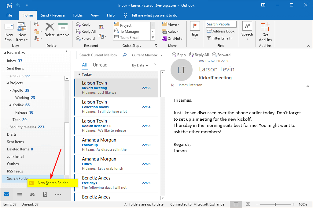 view only unread emails in outlook for mac