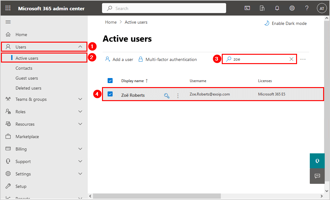 Restore deleted Microsoft 365 Hybrid user verify account in active users
