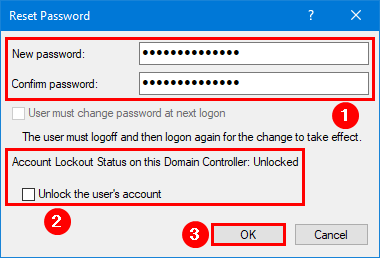 Reset hybrid migrations service account password